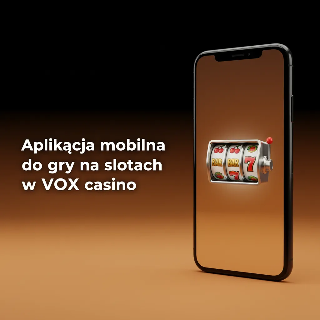 Ekran aplikacji VOX na smartfonie: sloty, dolny pasek nawigacji, powiadomienia, płatności, historia spinów.