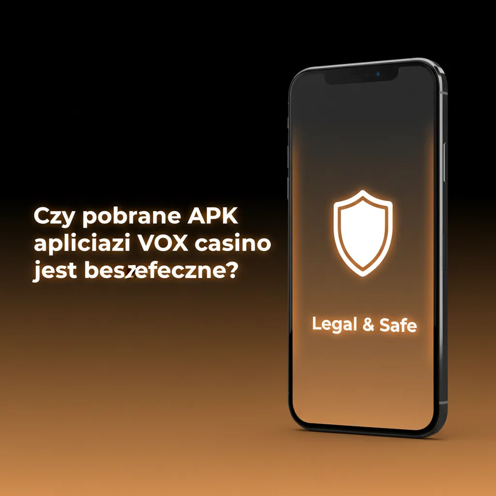 Smartfon z aplikacją VOX Casino, tarczą SSL i ikoną kłódki; komunikat o licencji, szyfrowaniu i bezpiecznych płatnościach.