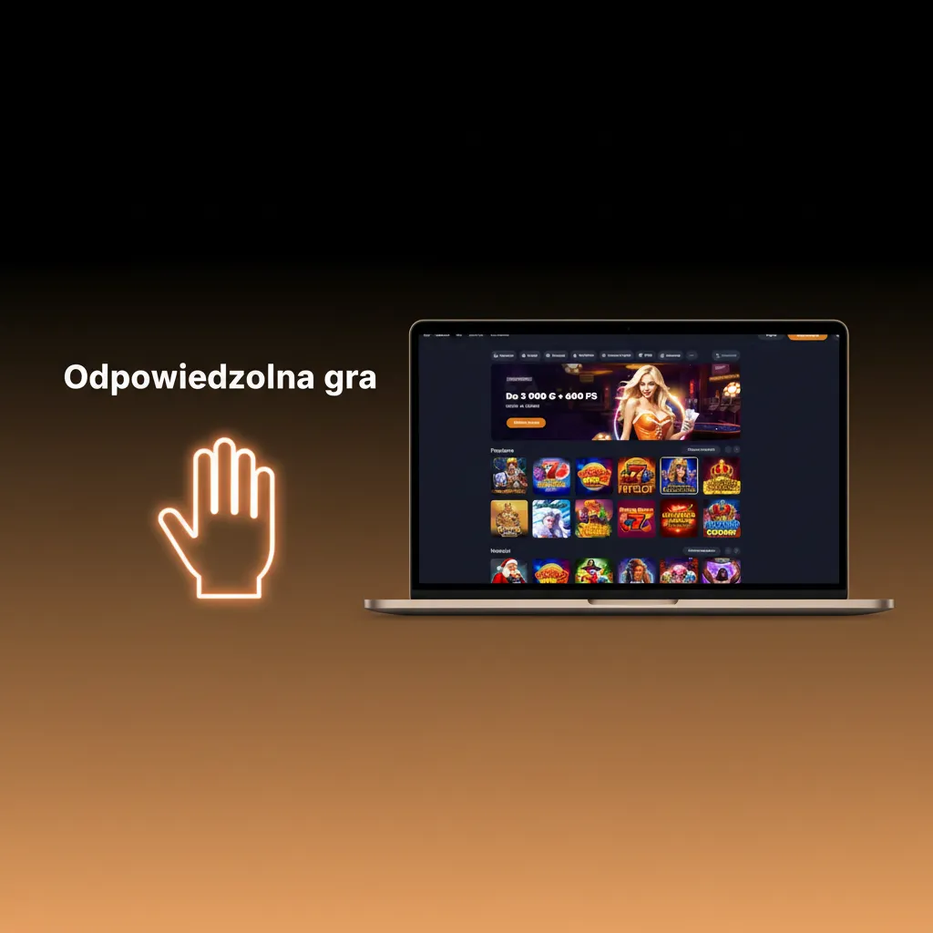 Infografika 'Odpowiedzialna gra': graj za środki, ustaw limity, rób przerwy, samowykluczaj się, szukaj pomocy, bez alkoholu.