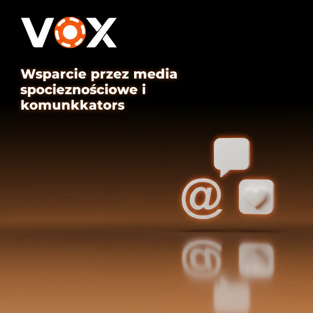Infografika: wsparcie 24/7 przez WhatsApp (+48 729 002 400), Telegram (@VOXCasinoPL_Bot), Messenger i X (DM) szybki kontakt